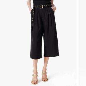NWT DO Dee Ocleppo Black Mariana Belted Wide Leg Cropped Pant 6